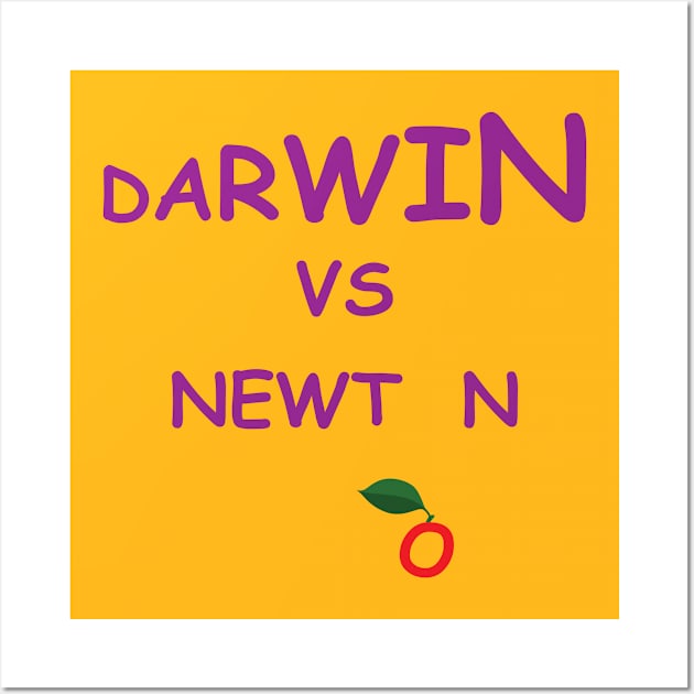 Darwin vs Newton Wall Art by JevLavigne